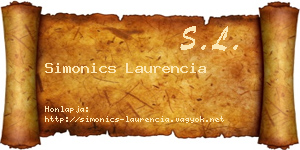 Simonics Laurencia névjegykártya